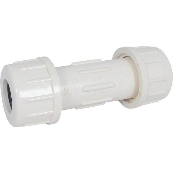 Zoro Select CPVC Compression Coupling Pipe Fitting - Brass Finish - 1-1/8" OD x 1"