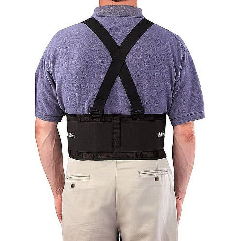 Mueller Back Support with Suspenders, Black, One Size Fits Most 