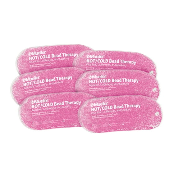 Mueller Beaded Reusable Hot/Cold Pack, Pink, 6 Pack