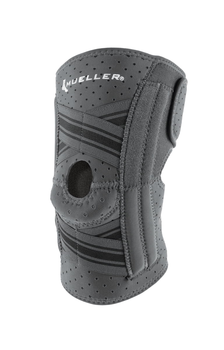 Mueller Comfort Plus Knee Stabilizer, Gray, Medium/Large | Stabilizing Knee Brace
