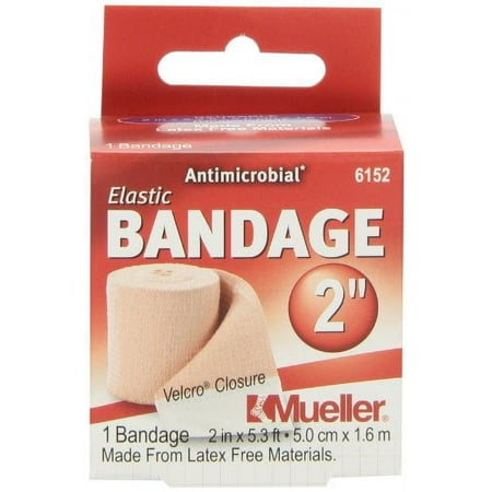 Mueller Elastic 2" Bandage with Securing Clips, Beige, 2" x 5.3 ft unstretched