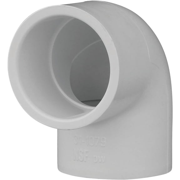 Charlotte Pipe Elbow - 90 Degree, Schedule 40 PVC - 1/2 In, White Residential Use, Standard Application