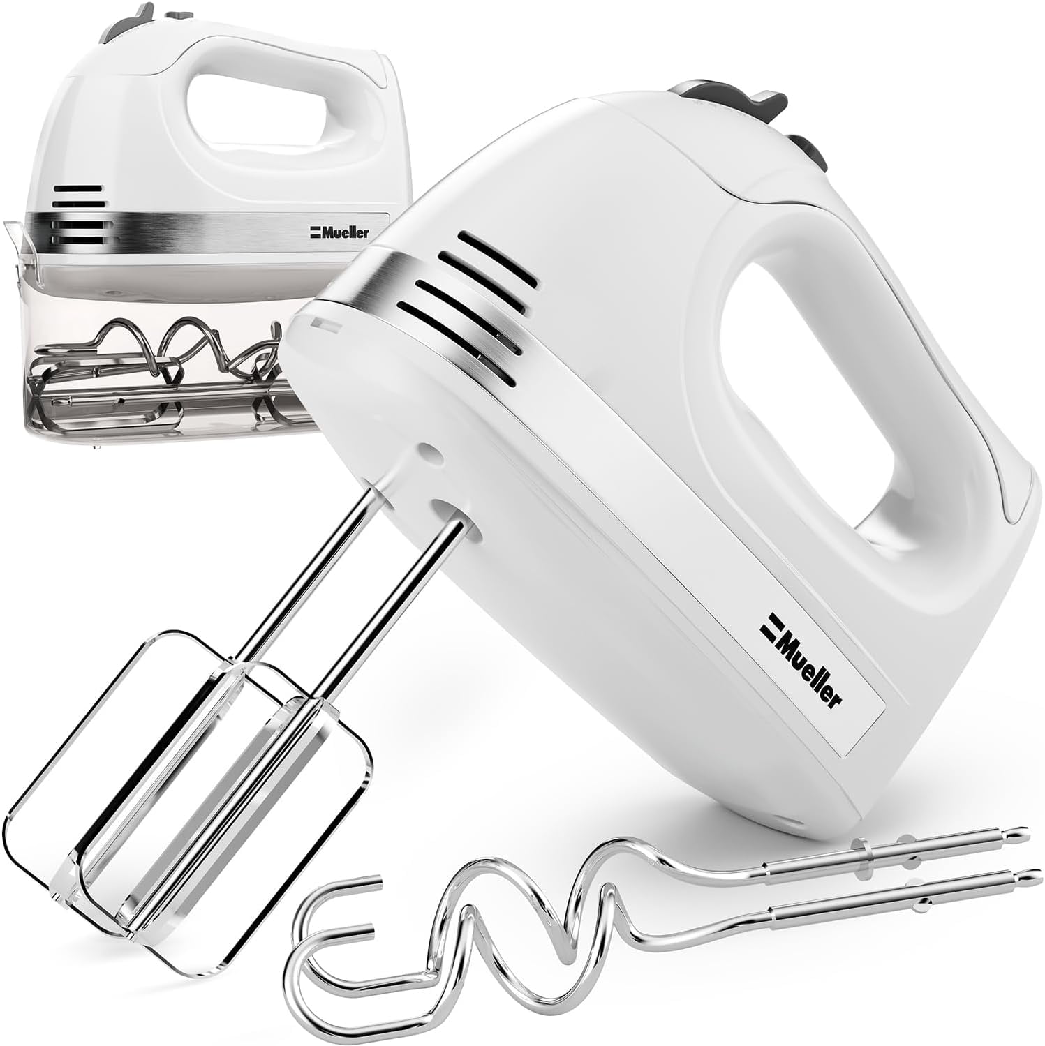 Mueller Electric Hand Mixer, 5 Speed with SnapOn Case, 250 W, Turbo
