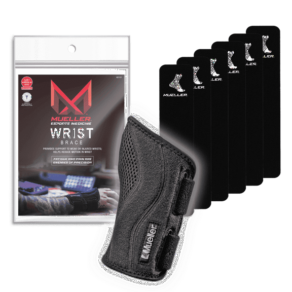 Mueller Esports Fitted Wrist Brace, Right, OSFM, Black