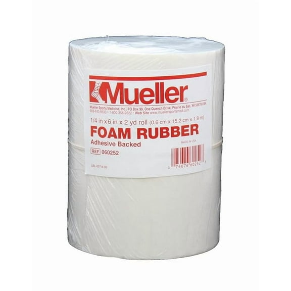 Mueller Foam Rubber - Adhesive backed, open cell, 1/4" x 6" x 2 yd roll