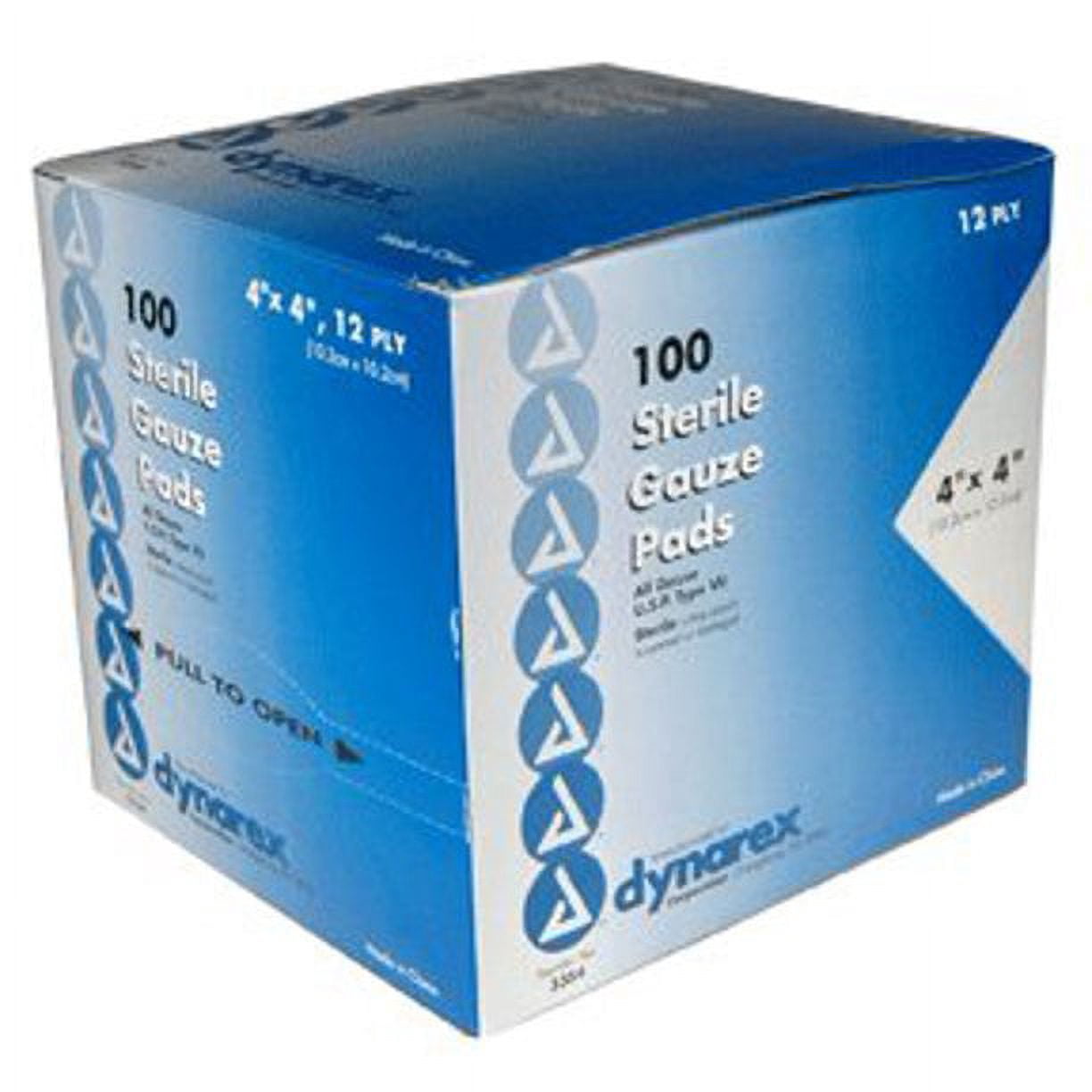 Mueller Gauze Pads, 4" x 4", 12-ply sterile, individually wrapped - 100/BOX