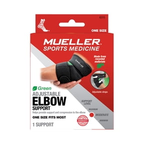 Mueller Green Adjustable Elbow Support, OSFM, Black