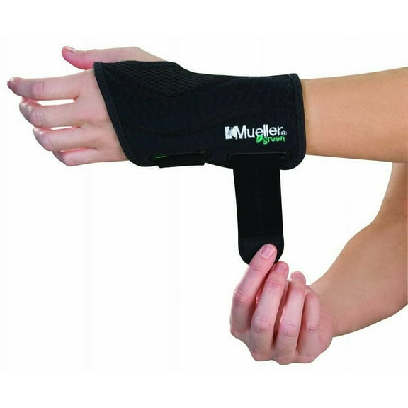 Mueller Green Right Wrist Brace Support Adjustable Straps, LG/XL, 2-Pack