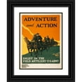 thumbnail image 1 of Mueller, Harry S. 25x32 Black Ornate Wood Framed with Double Matting Museum Art Print Titled - Enlist in the Field Artillery, U.S. Army, 1919, 1 of 4