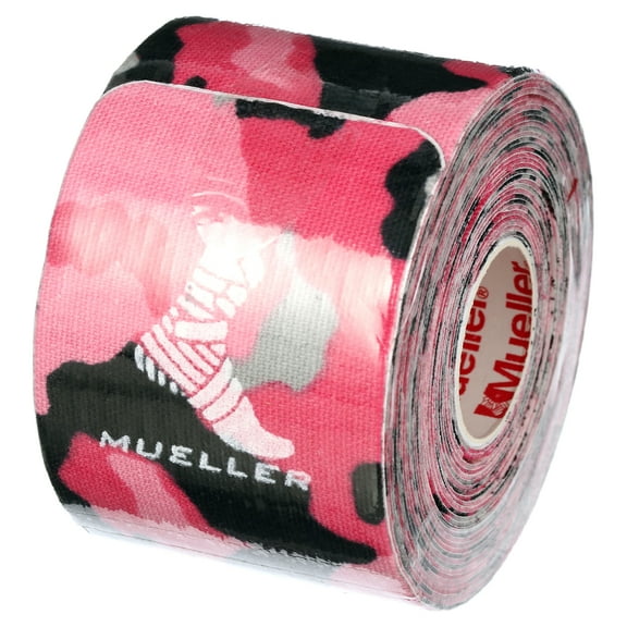 Mueller Kinesiology Tape, Precut I-Strip Roll, 20 strips, Pink Camo