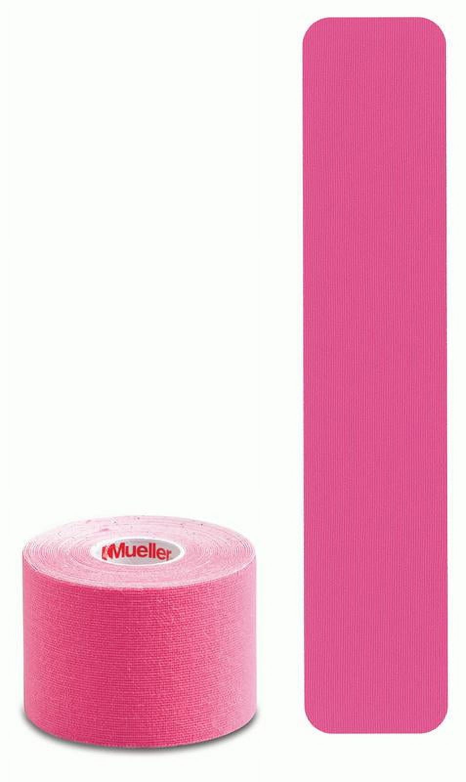 Mueller Kinesiology Tape, Precut I-Strip Roll (20 strips), Pink