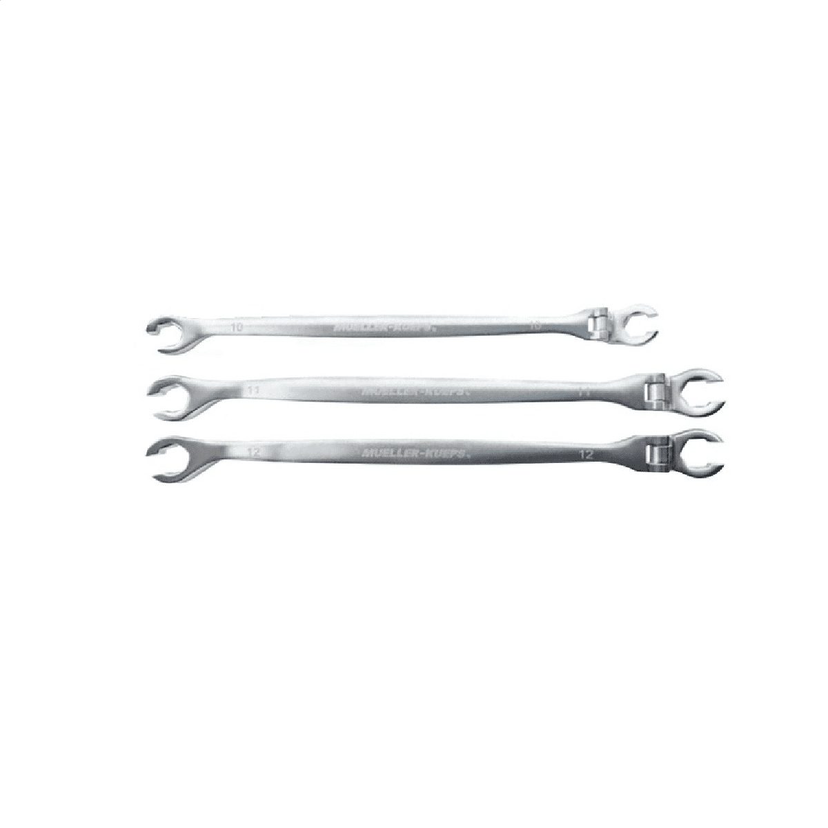 Mueller - Kueps 457?803 XL Flare Nut Line Wrench Set 10?mm 11 mm 12 mm - 3 Piece