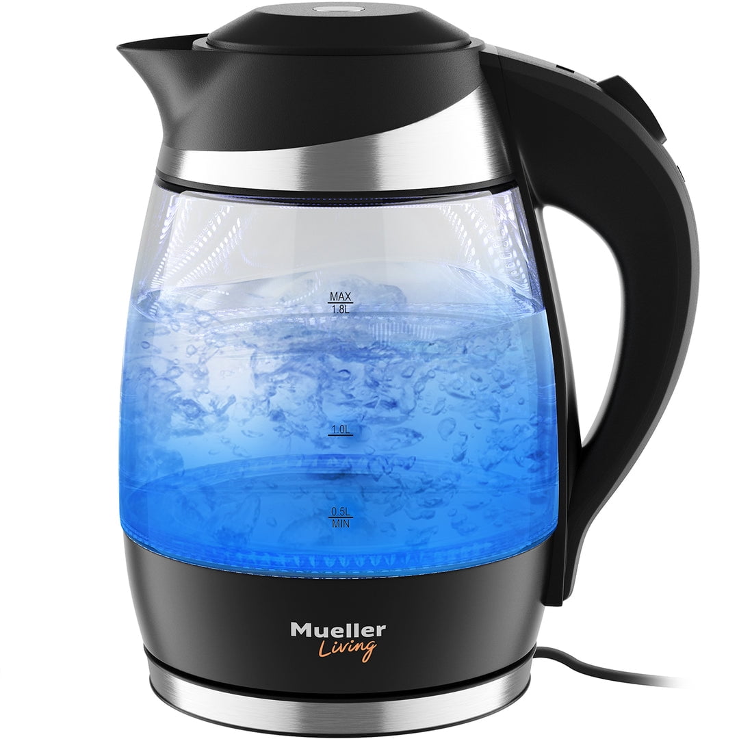 Chefman Fast Boiling 1.8L Electric Glass Kettle, Removable Tea