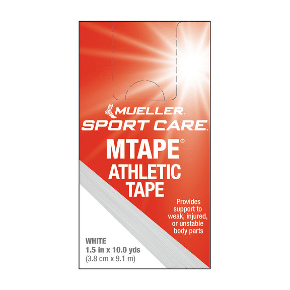 Mueller MTape Athletic Tape, Single Roll, White, 10yd