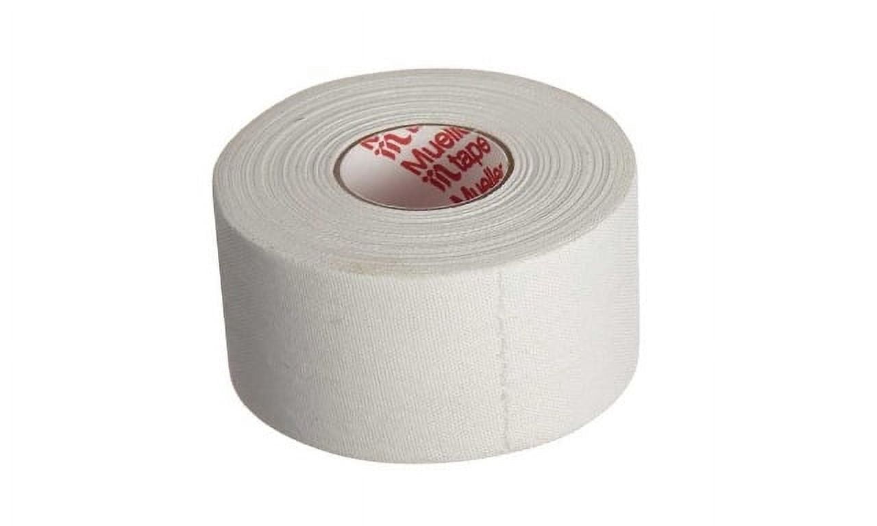 Mueller MTape Non-Elastic Sports Tape - 1 Inch X 30 Feet, White, 48 Rolls, Zinc Adhesive, Hand Tearable