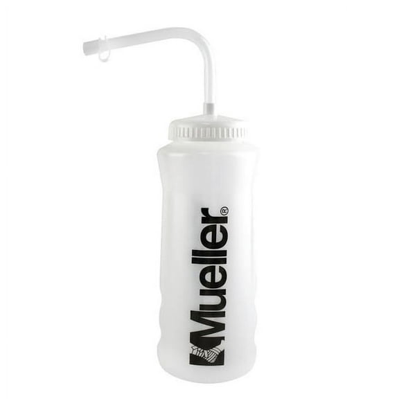 Mueller Natural Quart Bottle w/Logo and Straw-Black