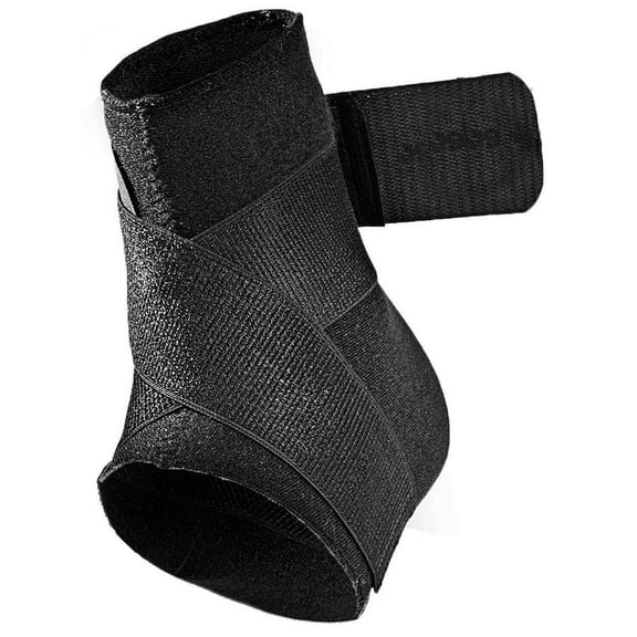 Mueller Neoprene Blend Ankle Support w/Straps/Dual Compress, Black, Small Shoe Size M 7-9/W 8-10