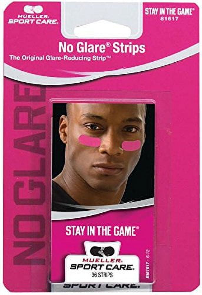 Mueller No-Glare Premium Glare-Reducing Strips, Black, 12 Count