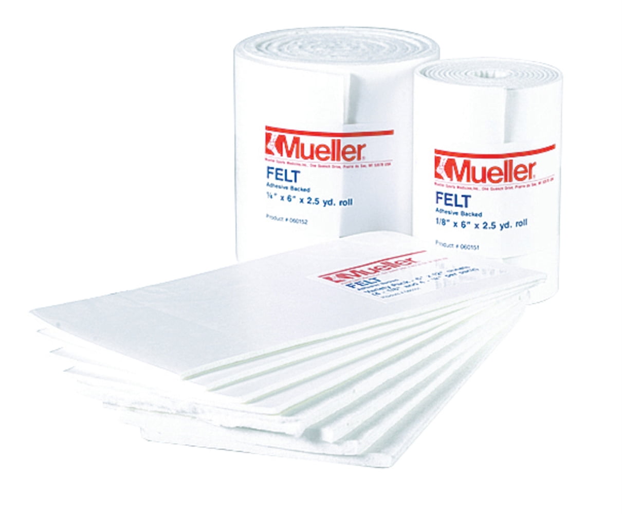 Mueller Orthopedic Felt - Adhesive backed - 1/8" x 6" x 2.5 yd roll