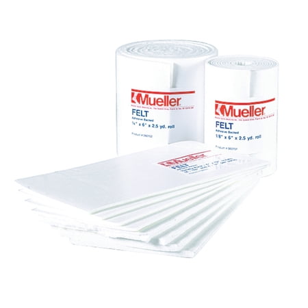 Mueller Orthopedic Felt - Adhesive backed - 1/8" x 6" x 2.5 yd roll