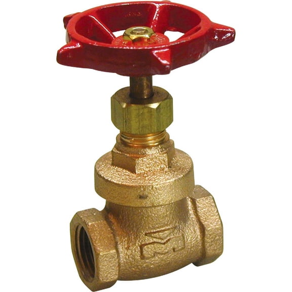 Mueller Streamline Brass Gate Valve - Heavy Duty, 1/2 In FIP x 1/2 In FIP, Bronze Residential Use, Standard Application