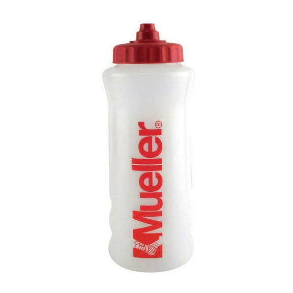 Mueller Quart Bottle w/Logo and Sureshot Squeeze Cap-Red