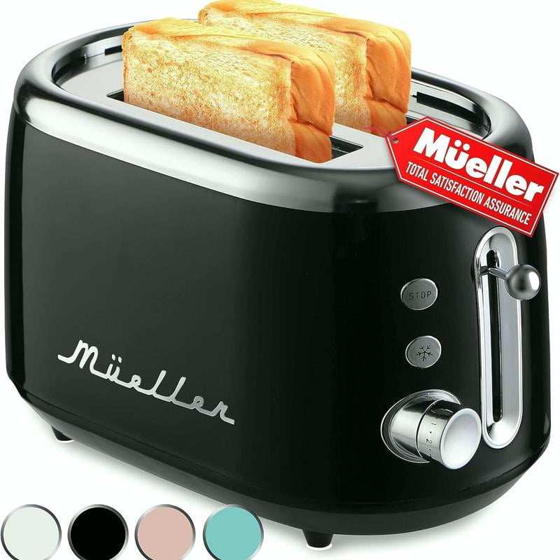 Mueller Retro Toaster 2-Slice with 7 Browning Shade Levels or Electric ...