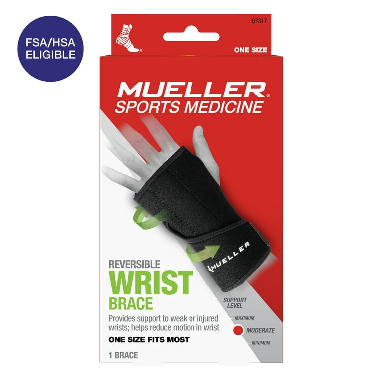 Mueller Reversible Wrist Brace, Black, Unisex, OSFM