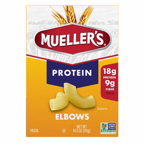 Mueller's Elbow Pasta, Nutritious Meal Solution, Protein-Enriched, 14 OZ, Ideal for Family Dinners