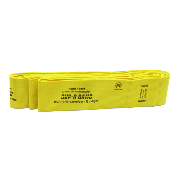 Mueller SUP-R BAND Multi-Grip Resistance Exerciser: 7-loop / 6 yds. / X-Light Resistance (Yellow)