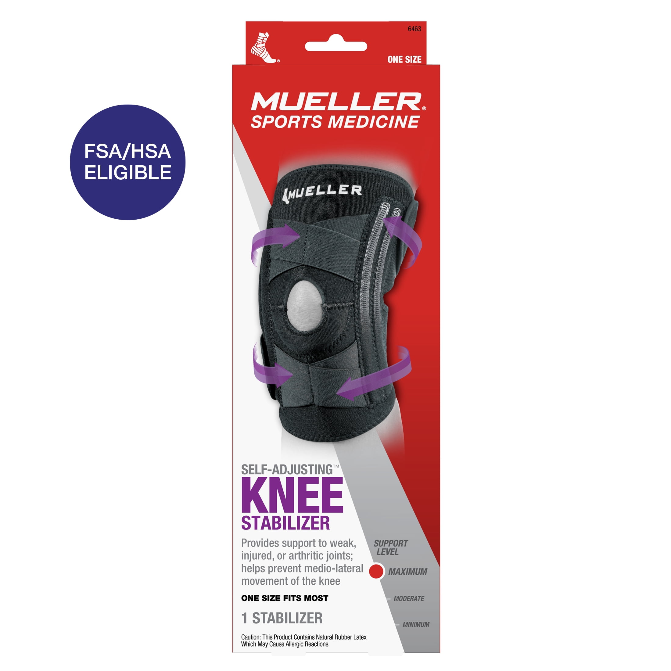Mueller Self Adjusting Knee Stabilizer, Black, One Size Fits Most