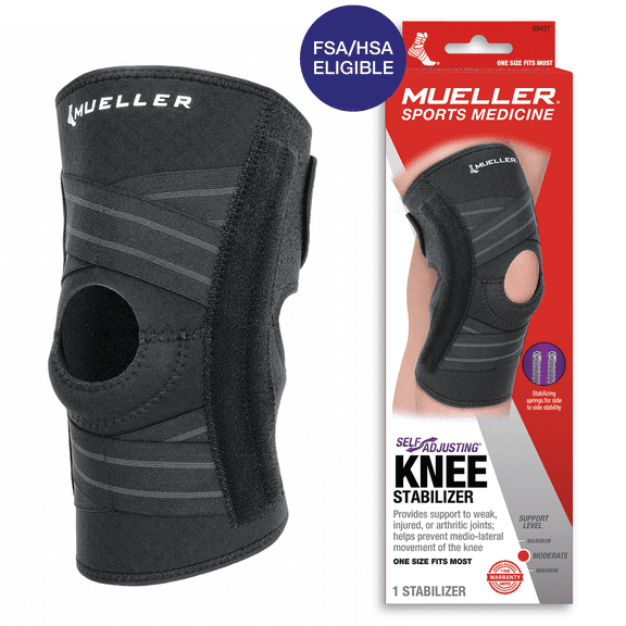 Mueller Self Adjusting Knee Stabilizer, Black, One Size Fits Most