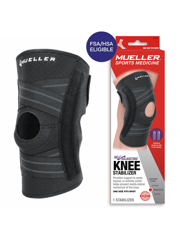 Self Adjusting Knee Stabilizer, Black, One Size Fits Most