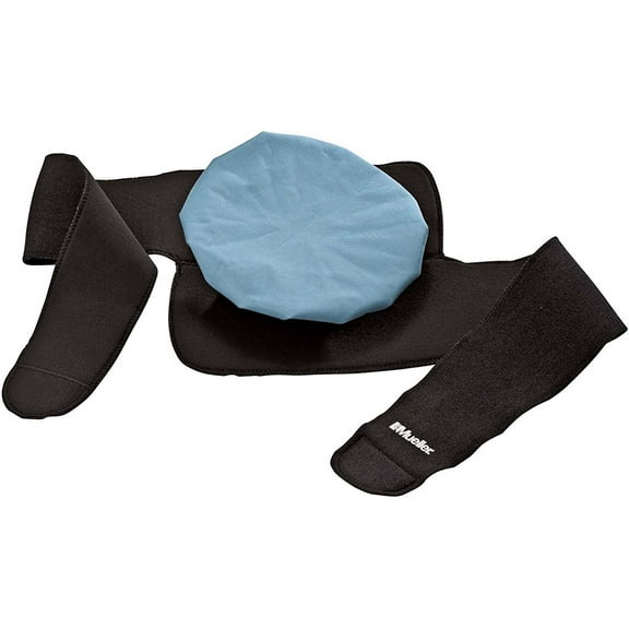 Mueller Sports Cold Therapy Compression Adjustable Ice Bag Wrap, Black, One Size