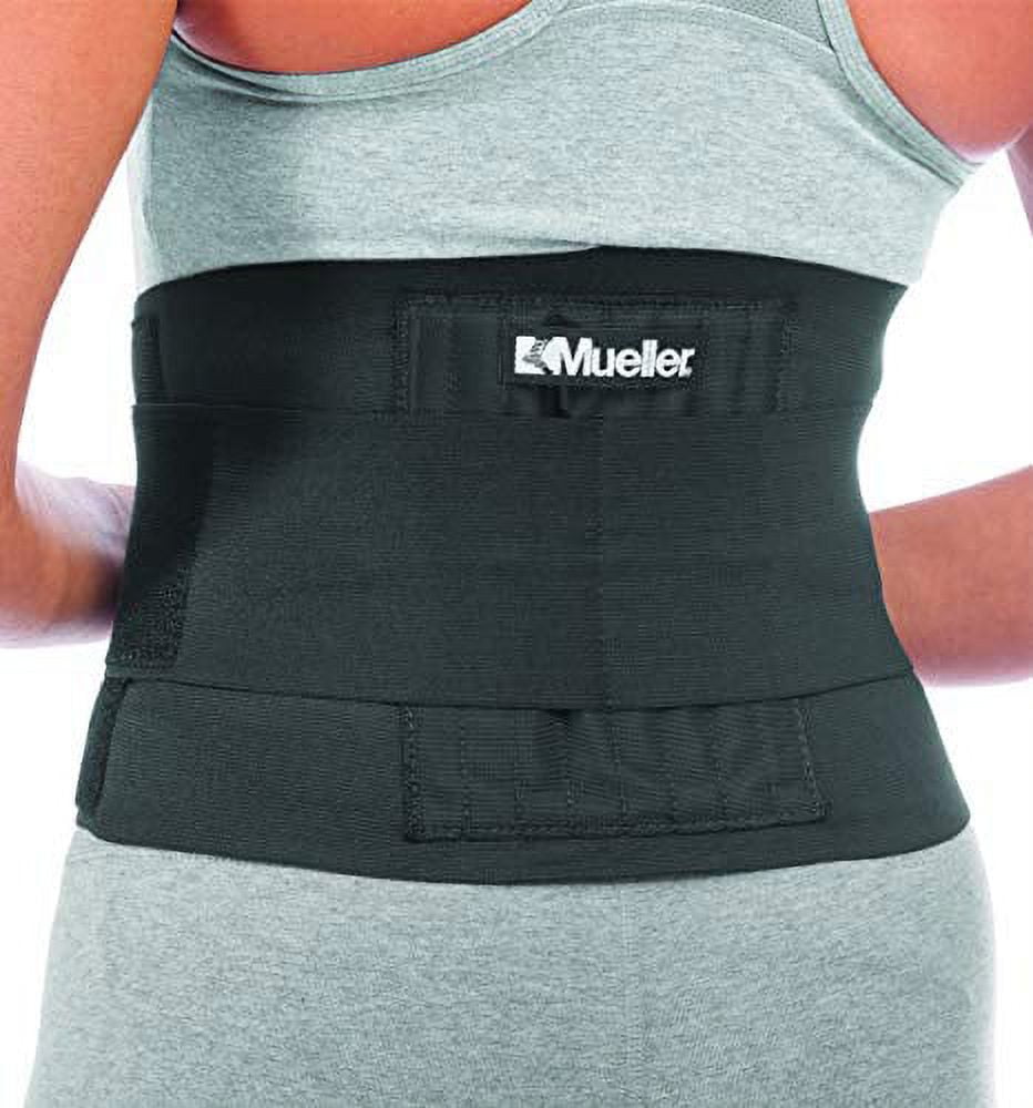 Mueller Back Support with Suspenders, Black, One Size Fits Most