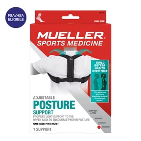 Mueller Sports Medicine Adjustable Posture Support, Black, Unisex, One Size Fits Most,