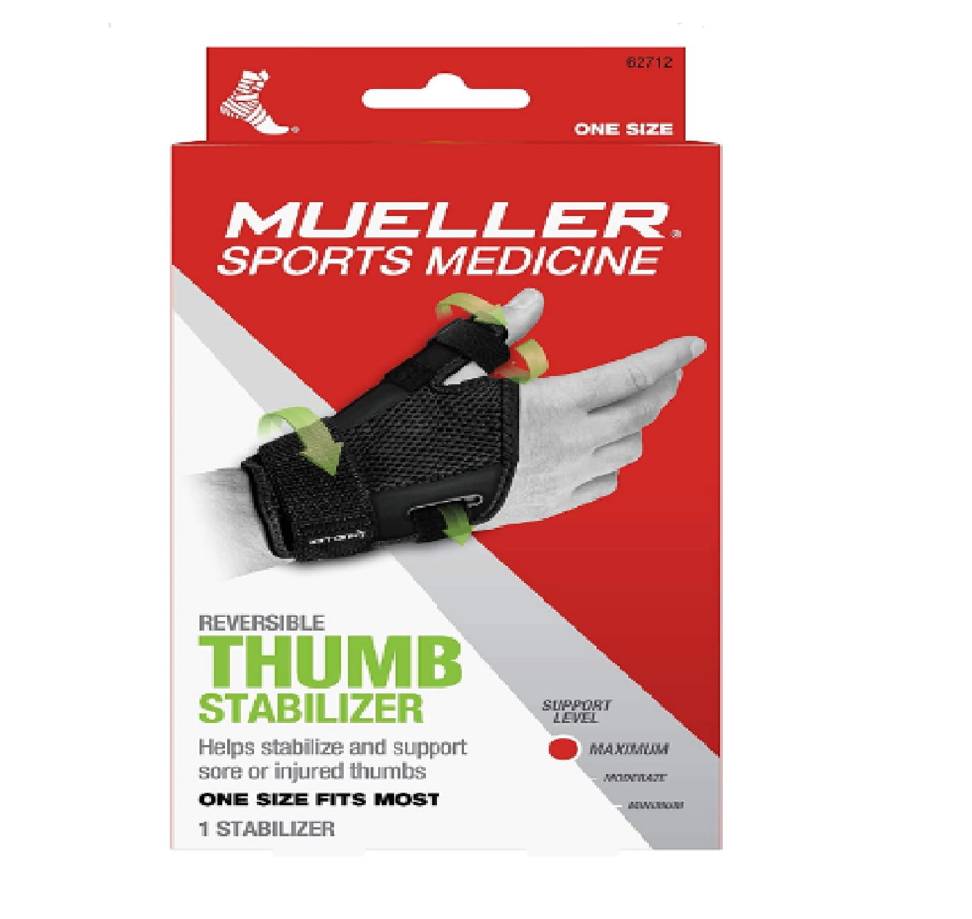 Mueller Sports Medicine Reversible Thumb Stabilizer Support, One Size