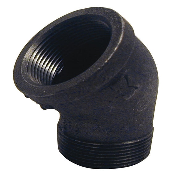 B & K Street Elbow Black 3/8 " Fip X 3/8 " Mip Malleable Iron 45 Deg. Pack of 5