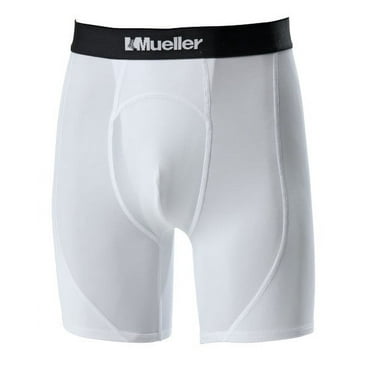 Mueller Support Shorts, White, Adult Large