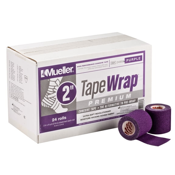 Mueller TapeWrap Premium, Purple, 2" x 6 yd, Case of 24 Rolls