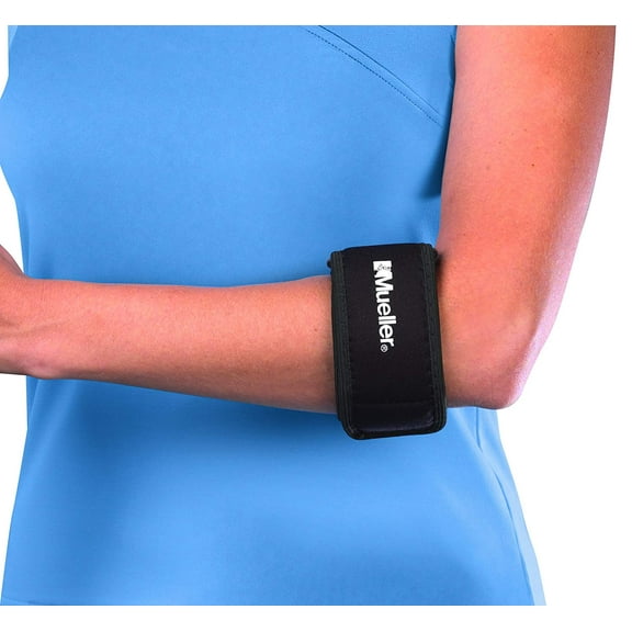 Mueller Tennis Elbow Support, Black, One Size Fits Most (Pack of 1)