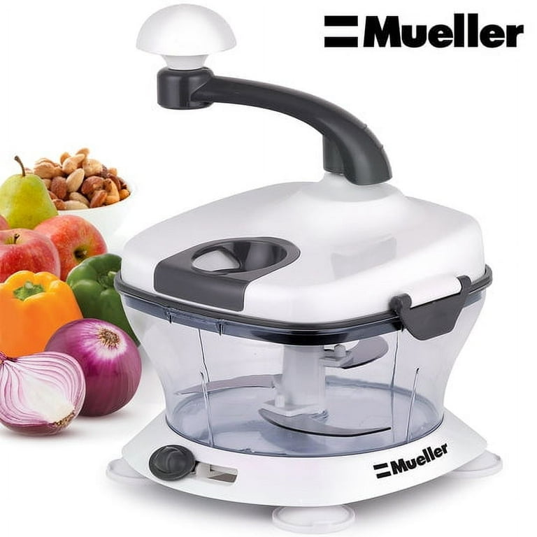  Mueller 4-Blade Onion Chopper, Vegetable Chopper, Grape Cutter,  Egg and Cheese Slicer with Container: Home & Kitchen