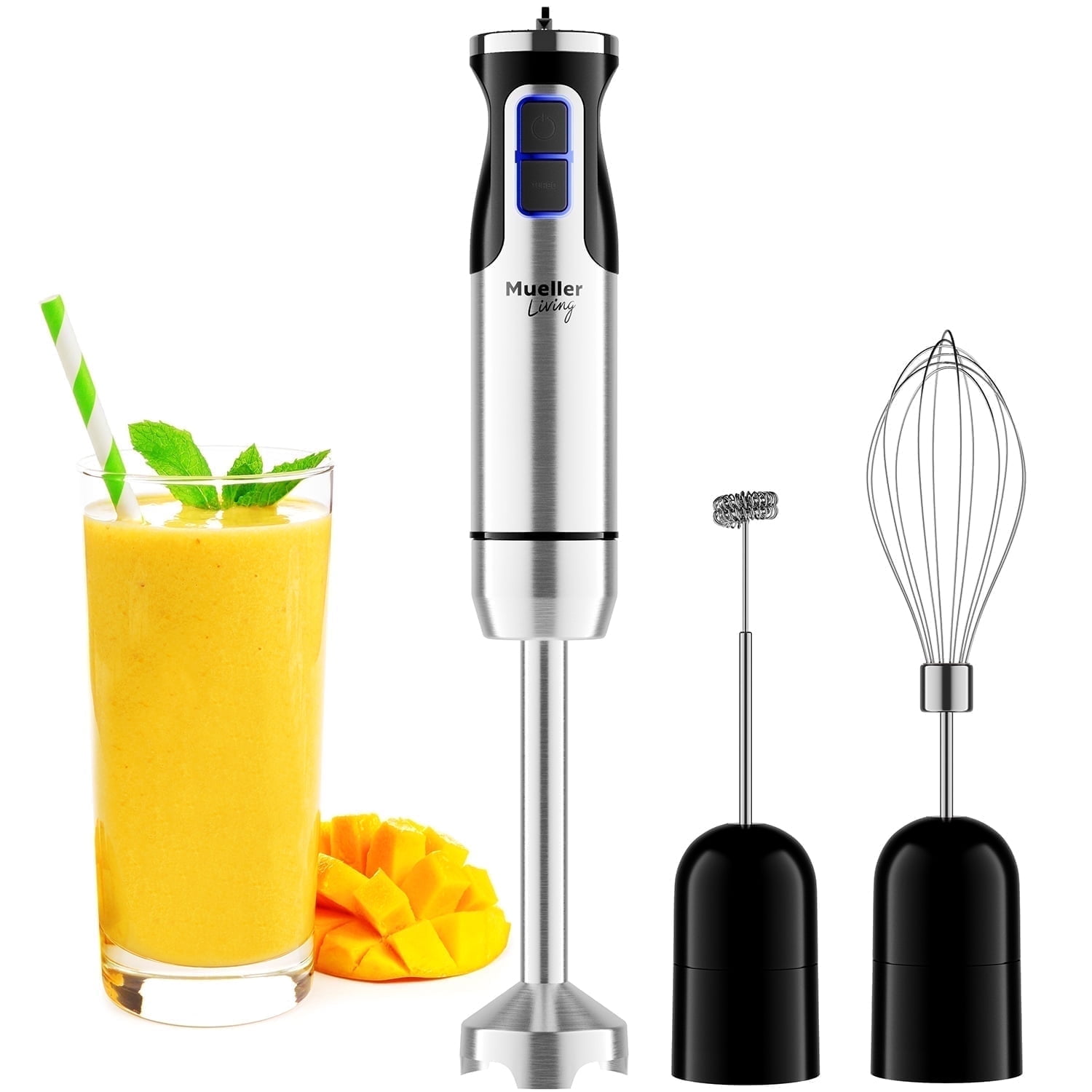 Mueller Hand Blender, 500W, 9-Speed, Immersion Blender with Whisk