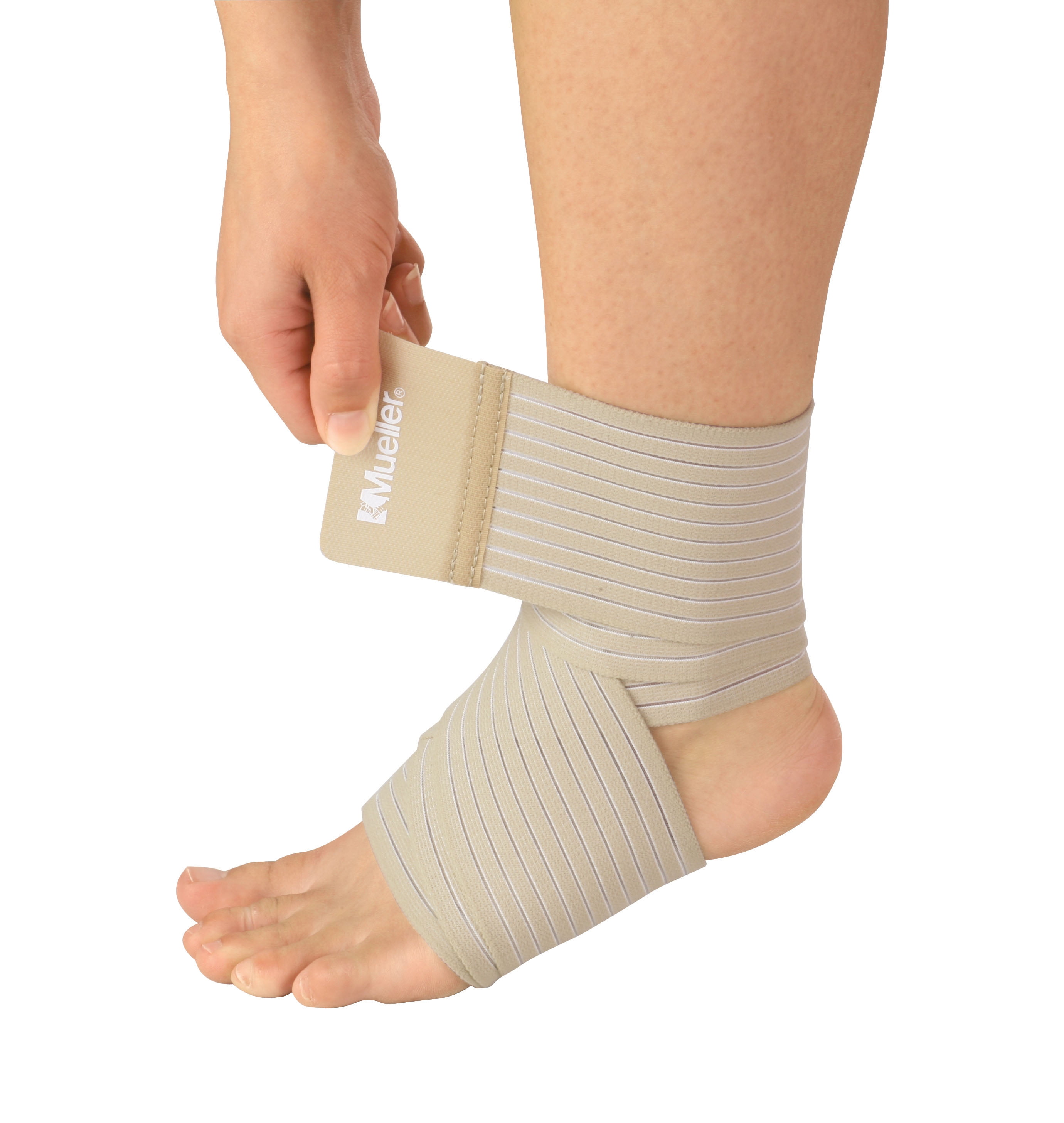 Mueller Elastic Compression Support Wrap, Beige, 3