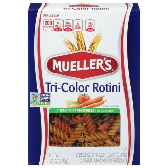 Mueller's Rotini Tri-Color 12 oz (Pack of 8)