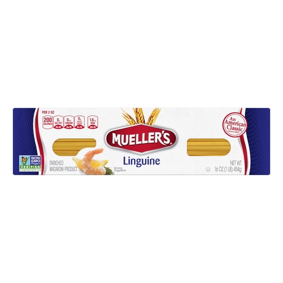 Mueller's Sodium-Free, Cholesterol-Free Linguine Pasta, 16 oz (Shelf-Stable)