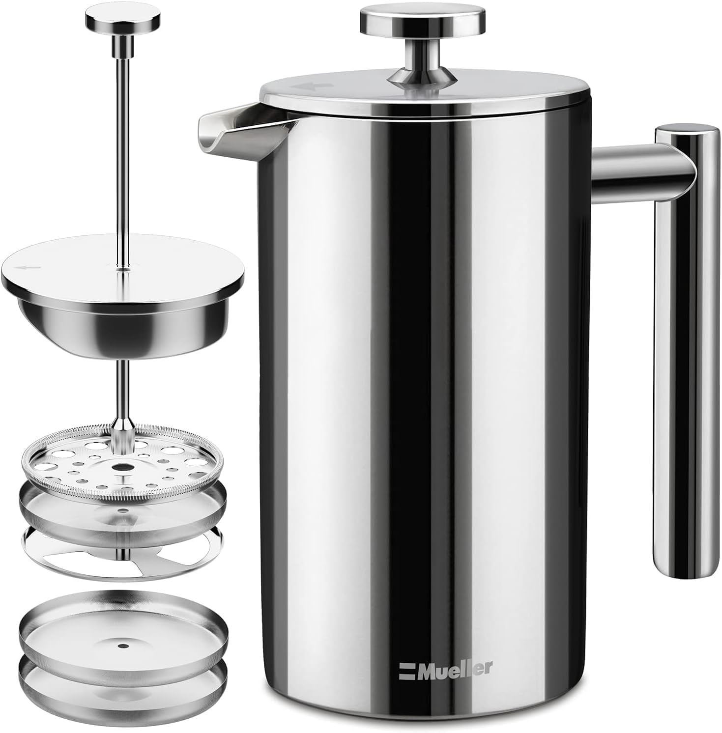 MuellerLiving 20 oz Stainless Steel French Press Coffee Maker, 4