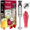 thumbnail interactive-video image 1 of MuellerLiving Immersion Handheld Blender, 8-Speed Stainless Steel Hand Blender with Turbo Mode, 1 of 10