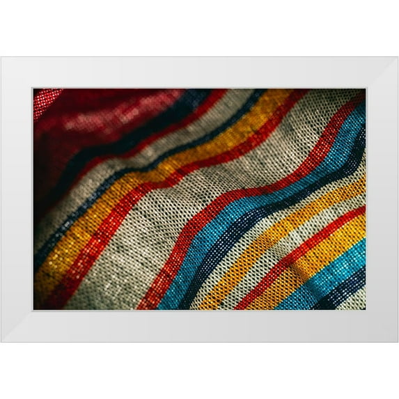 Muench, Zandria 32x23 White Modern Wood Framed Museum Art Print Titled - Colorful fabric detail