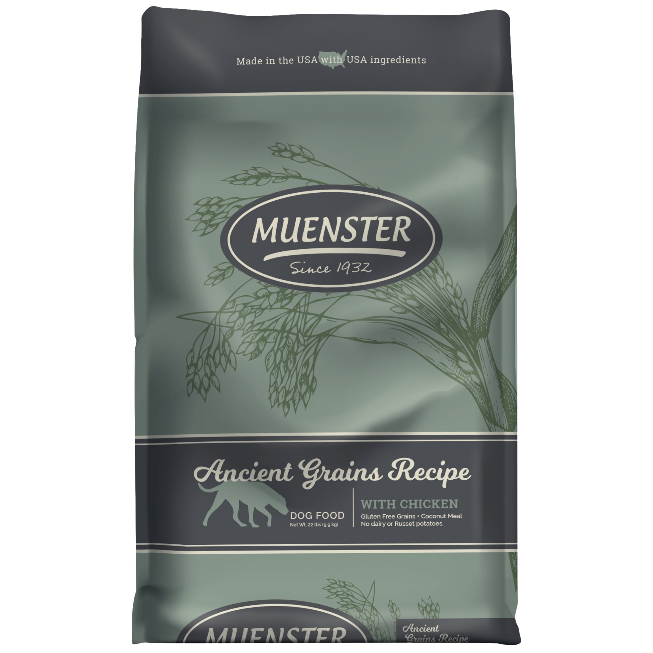 Muenster Ancient Grains Chicken Dog Food, All Life Stages, 22 lb Bag